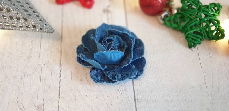 Denim Fabric Flower for Crafts 7.5 Cm Denim Flowers Embellishments, for ...