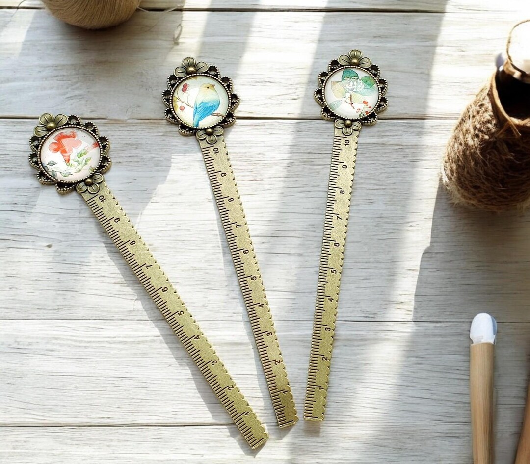 Retro Metal Ruler: Needlework Sewing Tool With Bird Design - Etsy