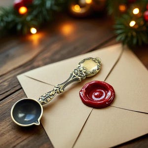 Wunderschöner Wachssiegel-Löffel, Retro Stempel-Löffel, Wachssiegel-Löffel
