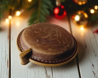 Vintage Style Leather Tape Measure - 1.5m Retractable Sewing Tool