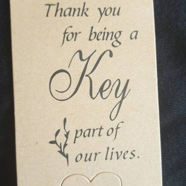 Thank you for being a key part of our lives Kraft Paper Tags - White/ Brown