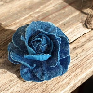 5 Pieces of Denim Flowers, 5cm / 7cm Flower to Decor Hats or