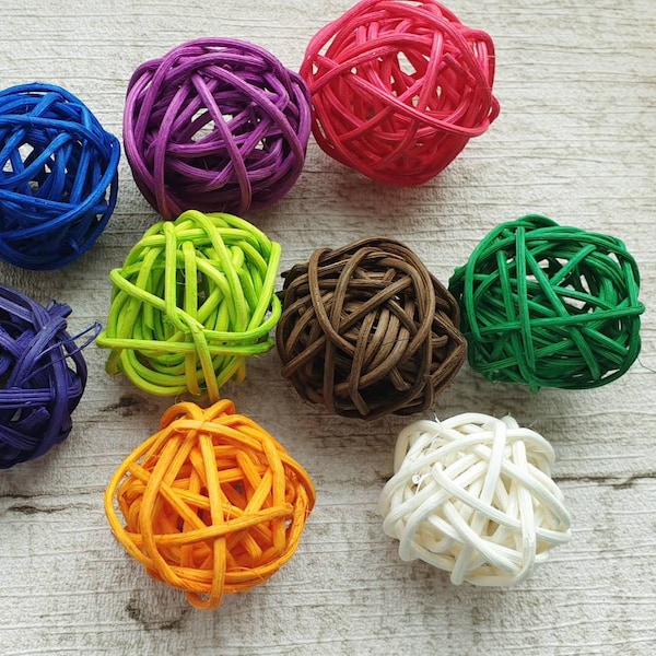 20 Pieces/lot 3cm Rattan Wicker Balls - Random mix of Color - Home Wedding Party supplies decoration