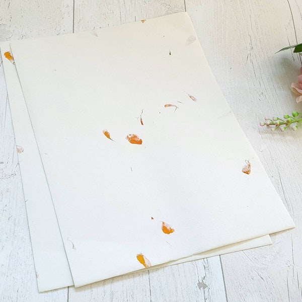 Handmade Quality Flower A4 paper - A4 Sheet - Perfect for craft, - for Wedding Invites, Confetti, Thank you Notes, Art Projects 160 GSM