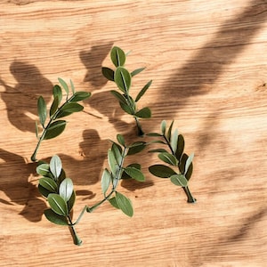 5 Stück / Los Mini künstlicher Eukalyptus-Einzelstamm, künstlicher Eukalyptus-Hochzeitsstrauß, Eukalyptus-Bouquet-Arrangement, Greenery-Stiel
