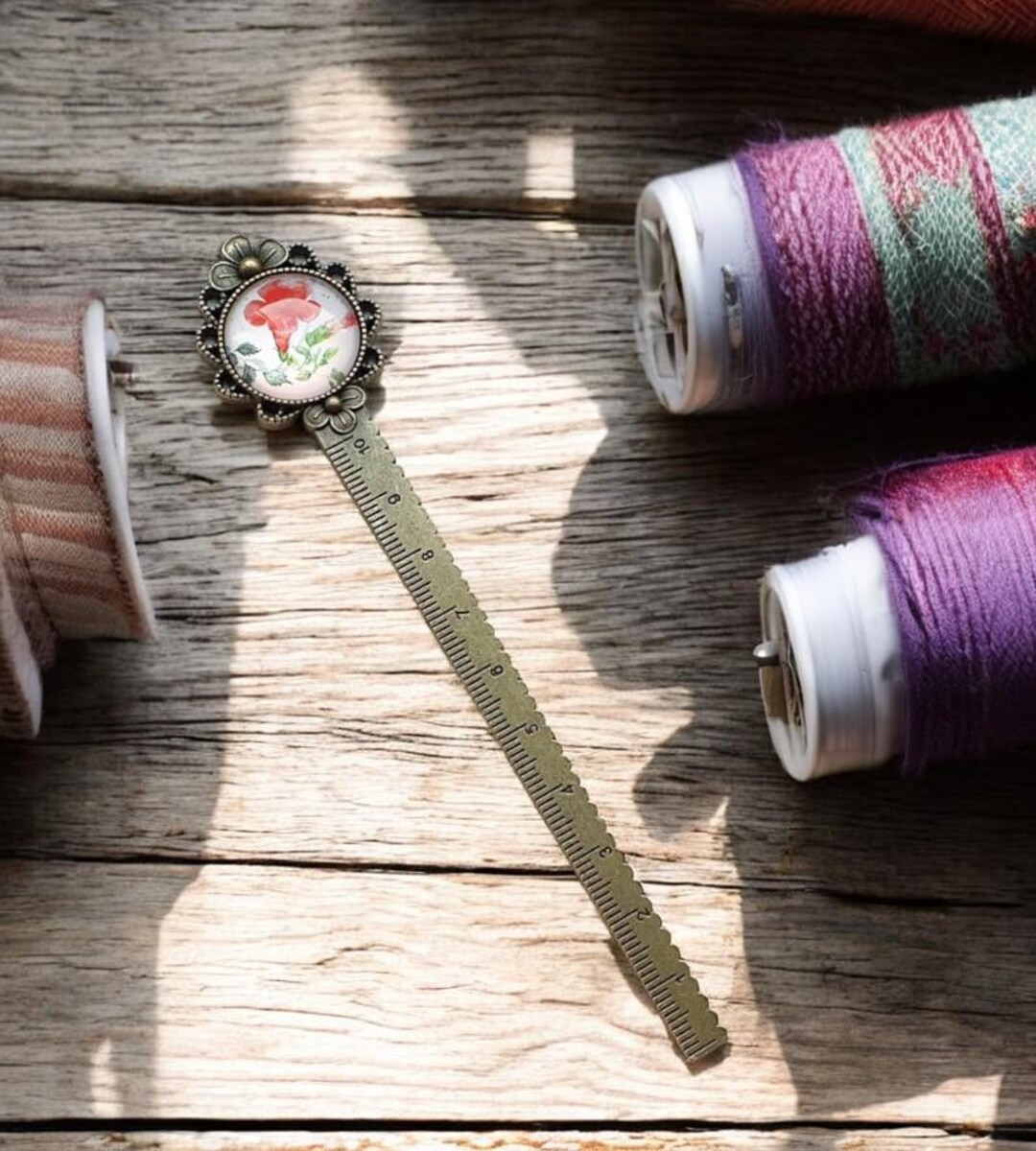 Metal Retro Metal Ruler - Needlework Ruler - Multi Functional Sewing ...