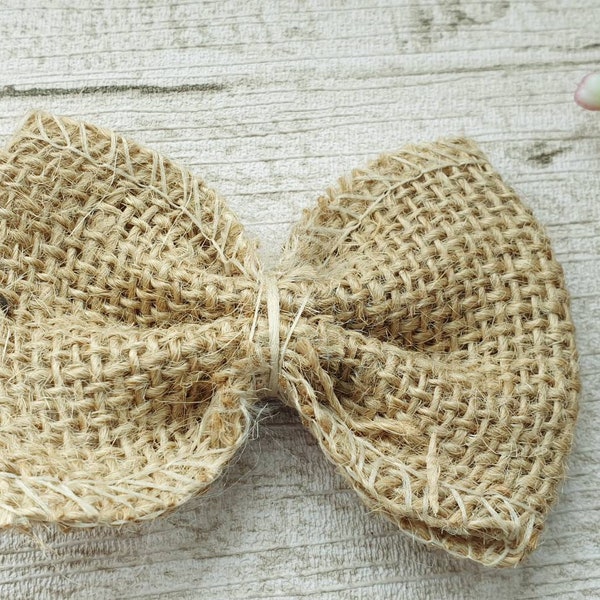 Burlap Bow for Crafts - Wedding Home Decor Shabby Chic Rustic Party Occasion Bows - Gift Wrapping