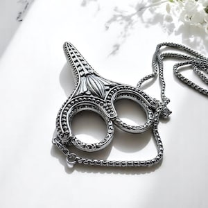 Stunning Silver Chrome Sewing Scissors with Tassel Lanyard - Rustic Shabby Chic Sewing Supplies - Elegant Craft Scissors for Sewing