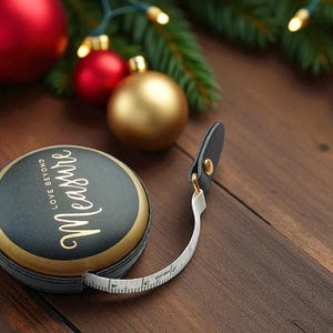 Black and Gold Mini Tape Measure - 1.5m Portable Retractable Tape Measure - Perfect Stocking Filler - Christmas Gift