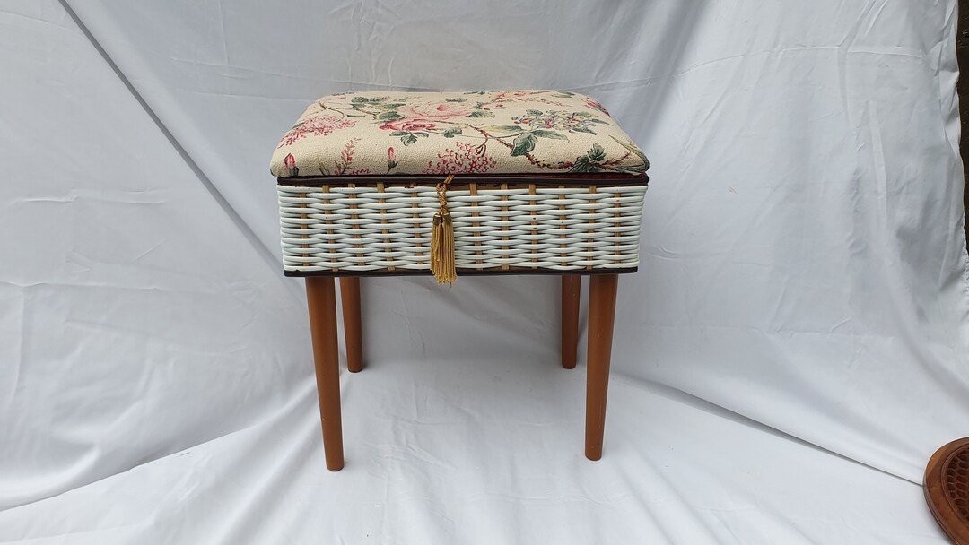 Quirky Retro 60s Workbox Stool Upholstered Etsy UK