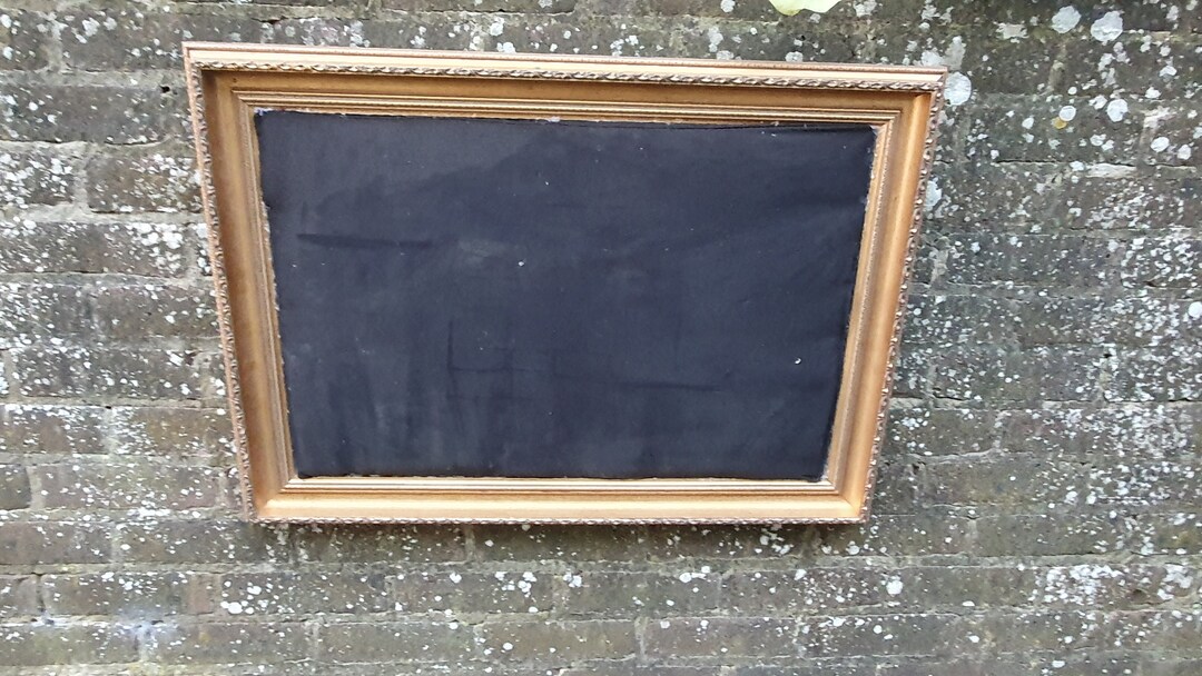 Large Vintage Gilt Frame With Padded Notice Board Display Jewellery