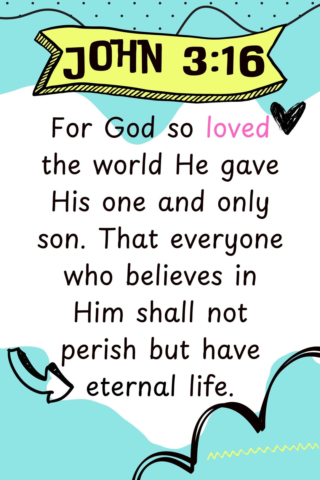 John 3:16 Poster|kids Ministry Poster - Etsy