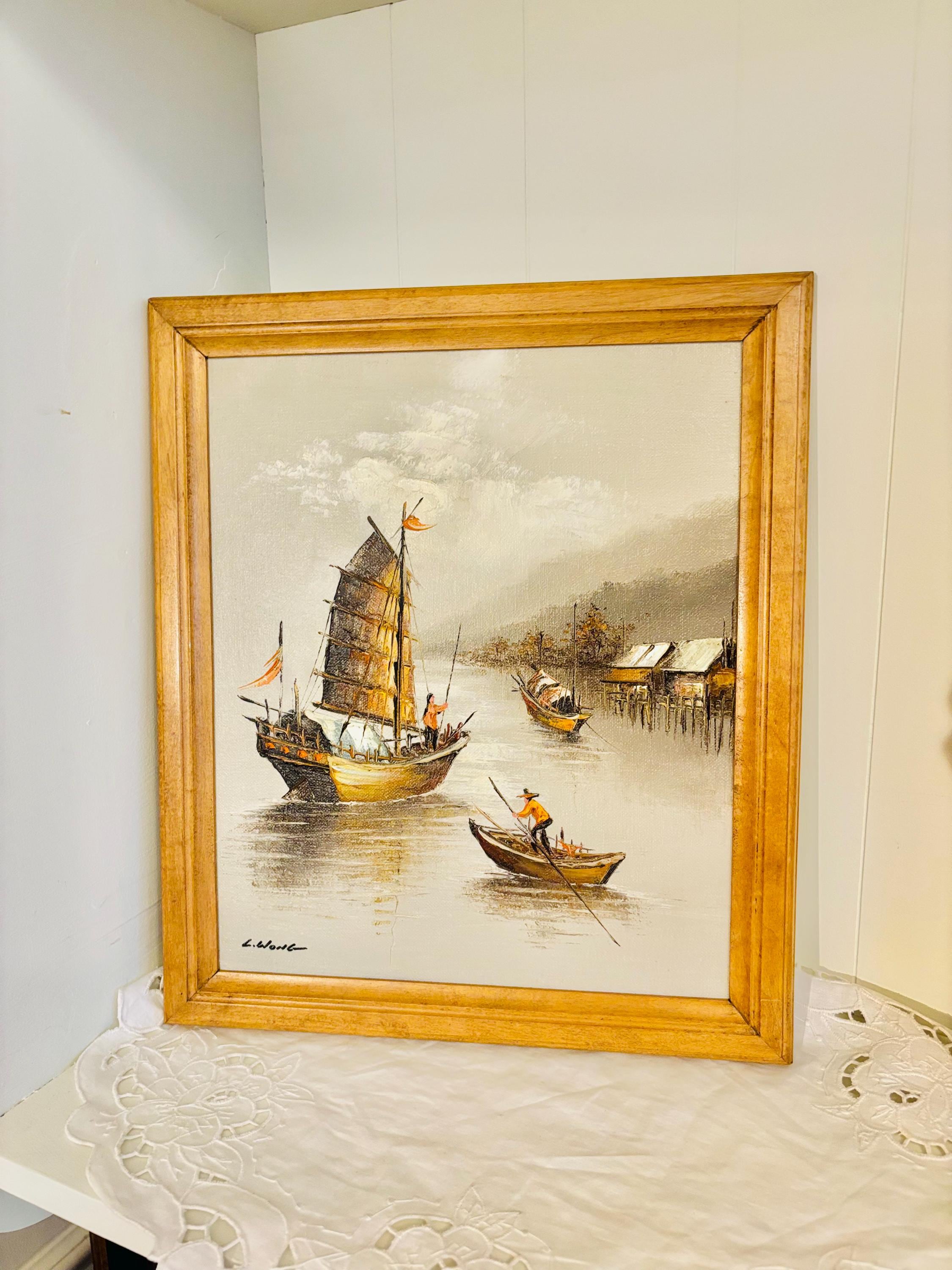 Chinese Junk Boat Paintings - Etsy