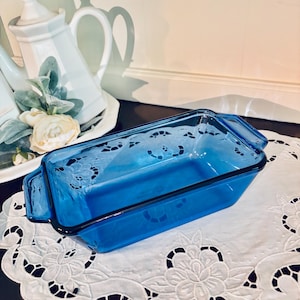 Vintage Anchor Hocking Cobalt Blue Loaf Pan Loaf Dish 9 x 5.25&quot; 1.5 Qt Ovenware