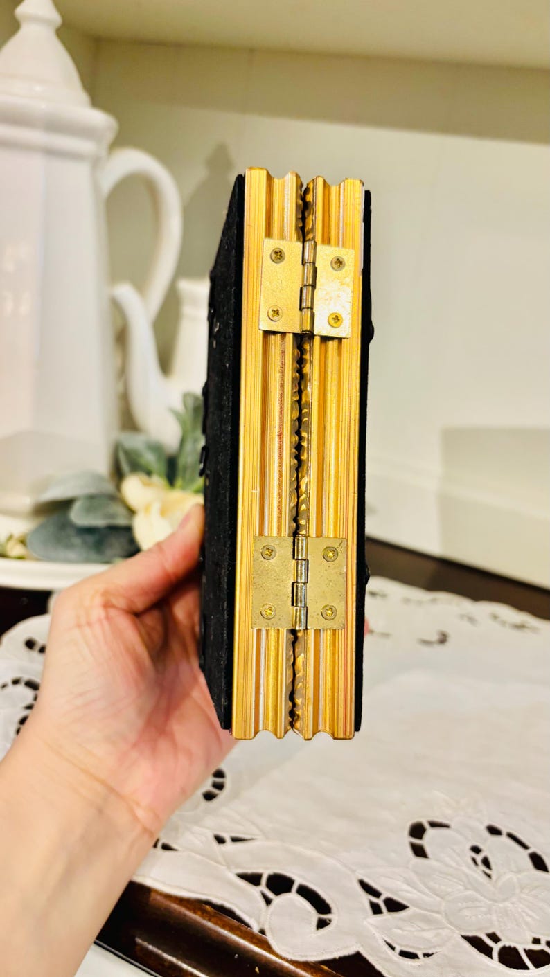 Vintage Ornate Gold Tone Bi-fold Double Hinged Picture Frame by Fetco ...
