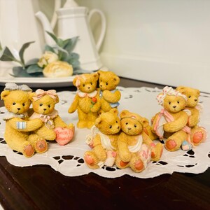 Cherished Teddies collection Angel Ribbon Valentine's day decor blue and pink