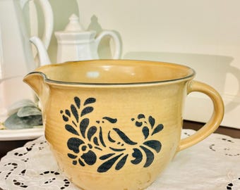 Vintage Pfaltzgraff 2.5 qt. Folk Art Batter Bowl Mixing bowl earthenware pottery crock 10.5 x 6.25"