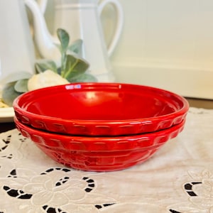 LONGABERGER Pottery TOMATO RED woven traditions Pie Plate Dish 7.25" mini pie dish tart pan bakeware bowl dish