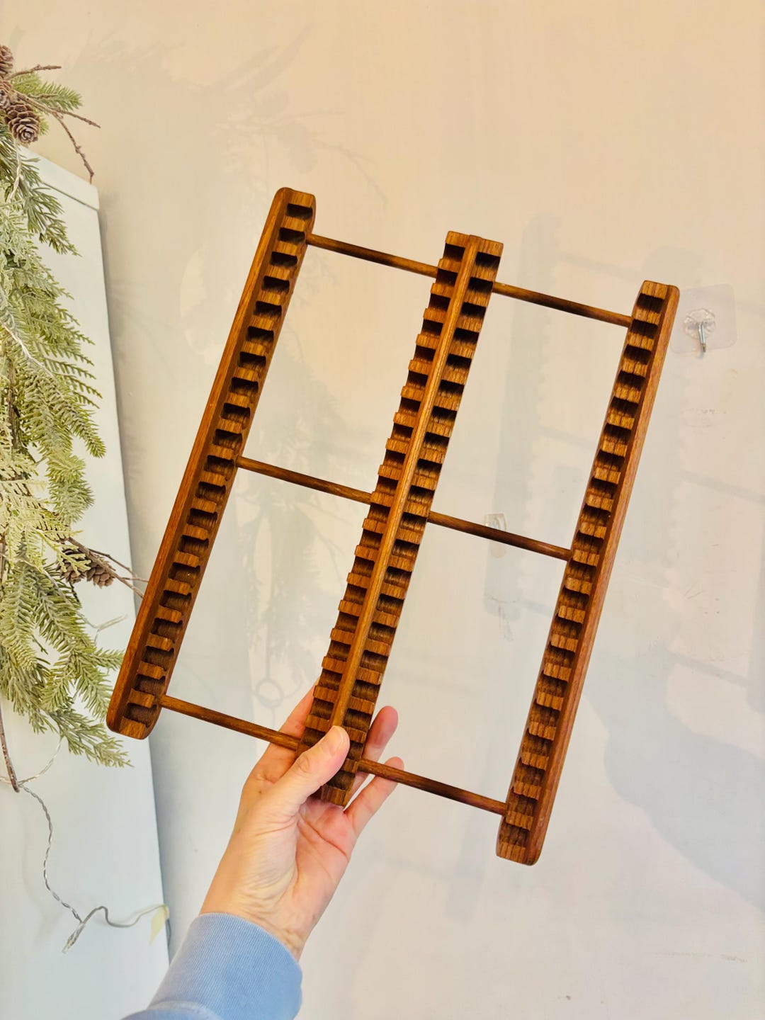 Vintage Wooden CD Rack Letter Mail Organizer Teak Wood MCM Mid Century ...