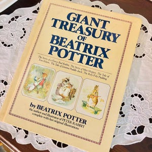 Vintage Giant Treasury of Beatrix Potter illustrated Children book 1984 Miss Moppet Tom Kitten Jemima Puddle-duck Roly-Poly Pudding Rabbit