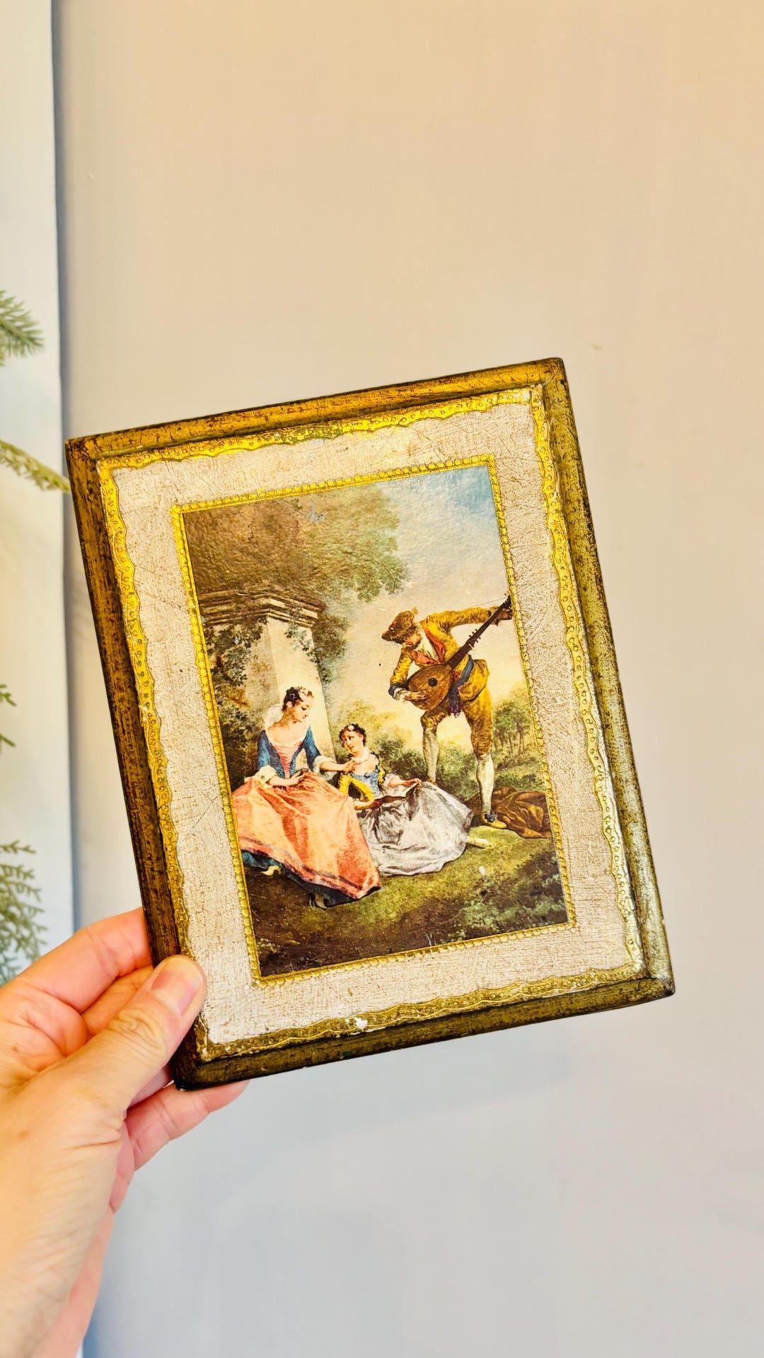 Vintage Gold Florentine Wall Art on Wood Made in Italy 8.5 X 6.75 ...