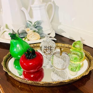 Vintage art glass controlled bubbles paperweight circular clear