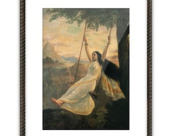 Mohini av Raja Ravi Varma | Digital nedladdning | Högupplöst konst (300 PPI) | Finns i flera storlekar | Klassiskt indiskt mästerverk |