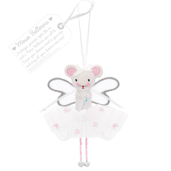 Mouse Ballerina (White) Christmas Nutcracker Ballet Decoration