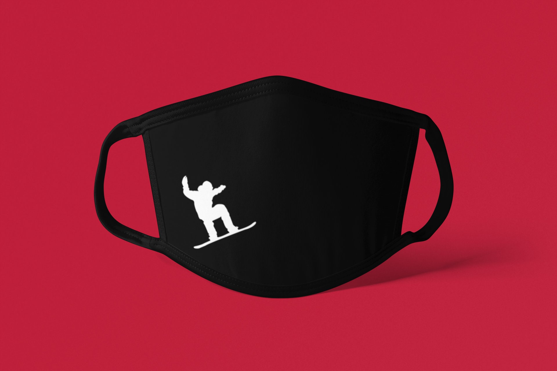 Snowboard Face Mask Black Face Mask Adjustable Washable Etsy