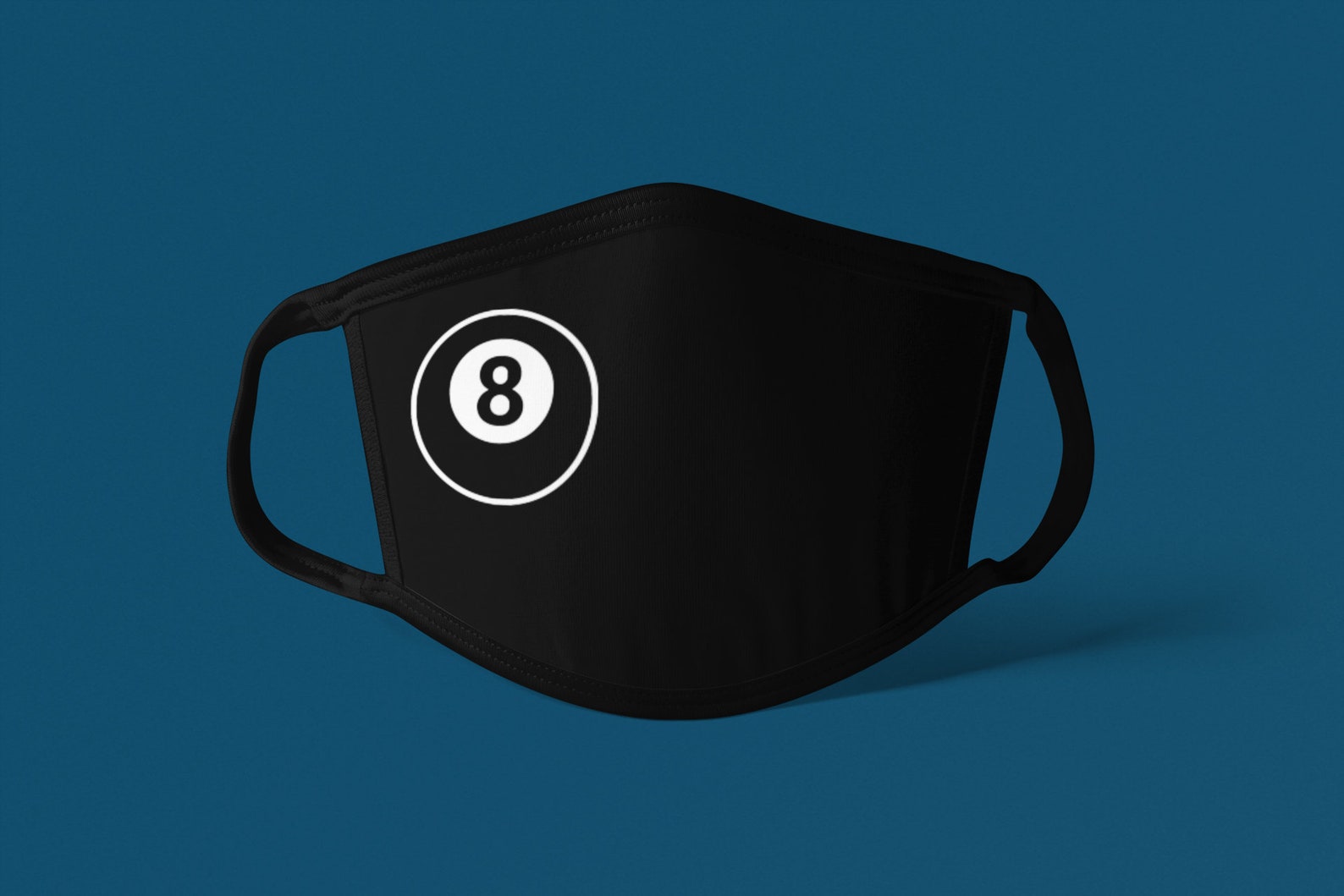 8 Ball Pool Ball Face Mask Black Face Mask Adjustable Etsy