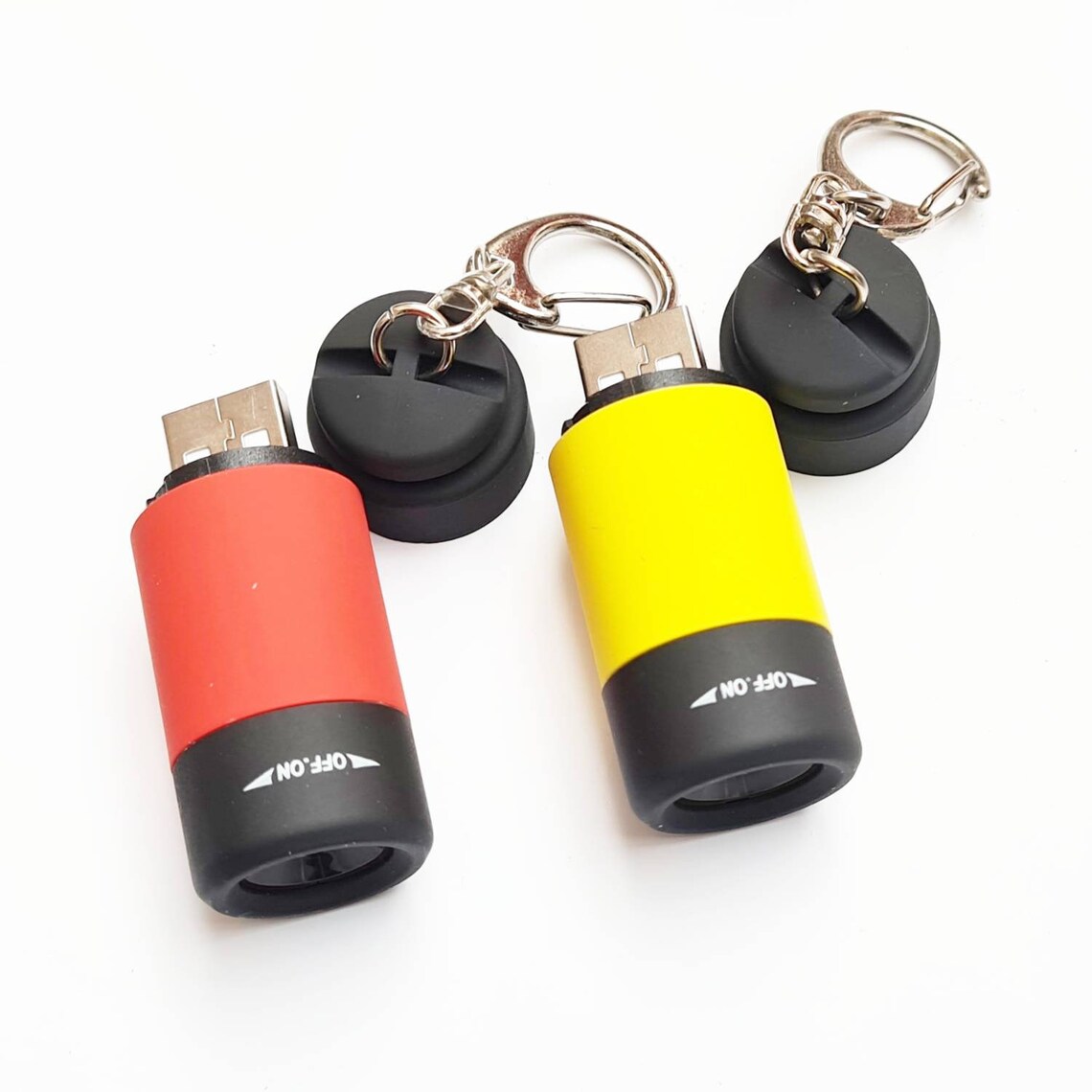 2 Rechargeable USB Torch Keychain LED 5 Colours Etsy