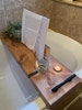 Rustic Wooden Bath Board/Caddy with dowels to hold a book 