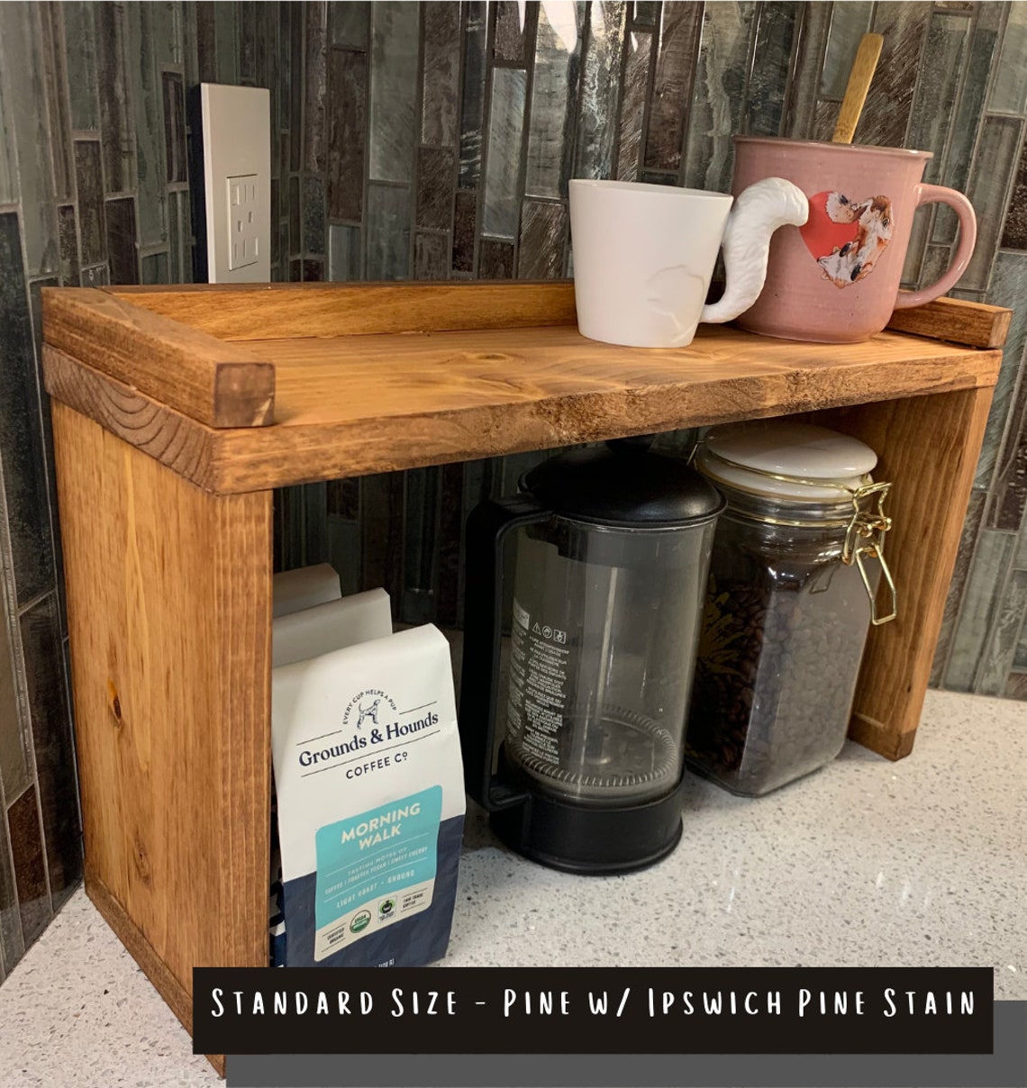 Display Shelf Bar Display Kitchen Counter Shelf Coffee Etsy