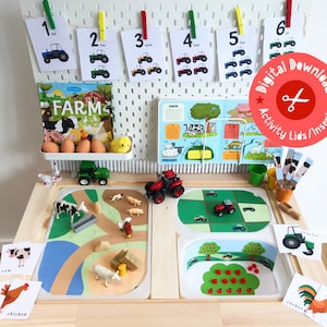 Farm DIGITAL DOWNLOAD, Trofast Topper, Farm Download, Flisat Lids, Flisat Activity Lids, A4 Printable, Trofast Lids, ikea Flisat,