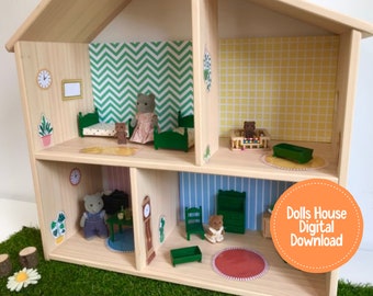 Flisat Dolls House DIGITAL DOWNLOAD, Ikea Flisat House, Dolls House, Flisat, Dolls House Accessories, Dolls House Wallpaper, House Decor