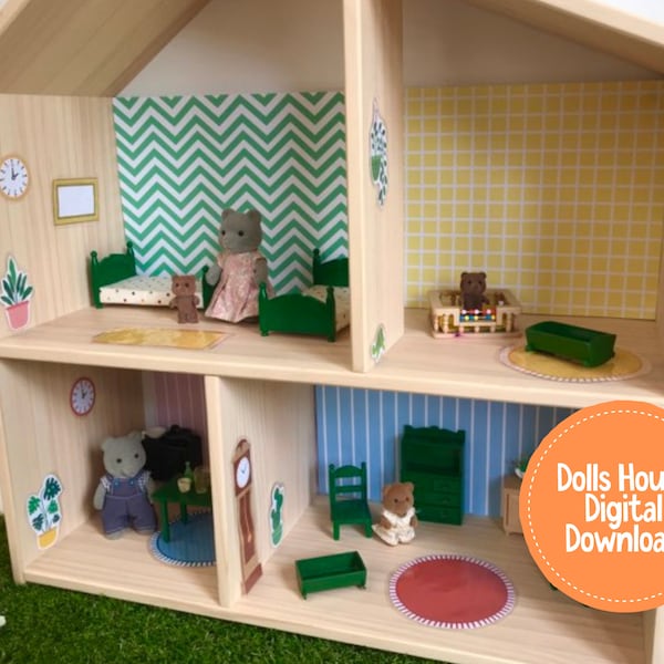 Flisat Dolls House DIGITAL DOWNLOAD, Ikea Flisat House, Dolls House, Flisat, Dolls House Accessories, Dolls House Wallpaper, House Decor