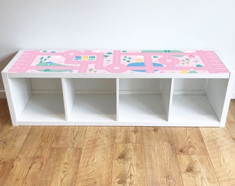 ADESIVO Pink Road per unità Ikea KALLAX (solo adesivo) - adesivi, decalcomanie, adesivo mobili, strada, deposito per bambini, deposito, sala giochi