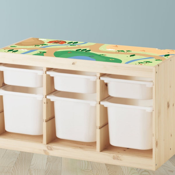 AUTOCOLLANT de ferme pour unité Ikea TROFAST PINE (Autocollant uniquement) - Autocollants, Décalcomanies, Autocollant de meubles, Routes, Rangement pour enfants, Salle de jeux, Rangement