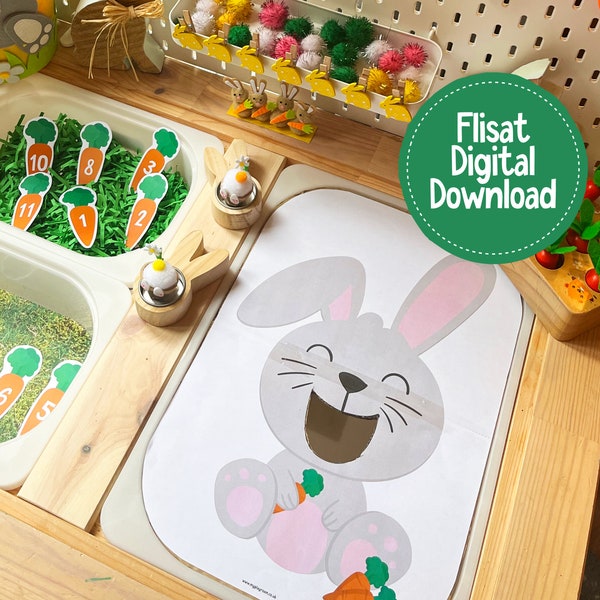 Bunny DIGITAL DOWNLOAD, Trofast Topper, Easter Bunny, Flisat Lids, Flisat Activity Lids, A4 Printable, Trofast Lids, ikea Flisat, Easter