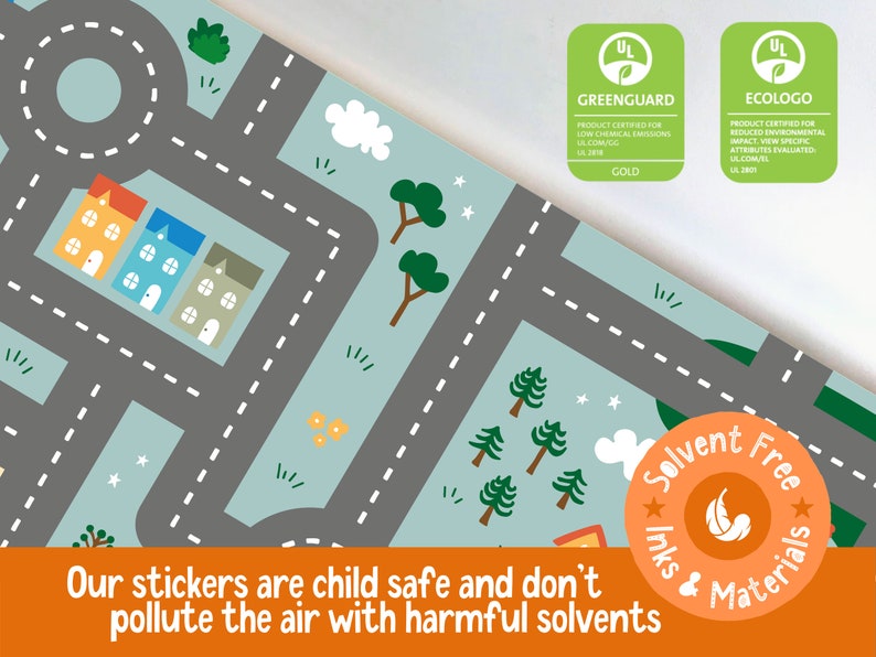 Road STICKER for Ikea FLISAT Table Sticker only Stickers, Decals, Furniture sticker, Road, Children's table, Car Play, Playroom, Nursery image 2