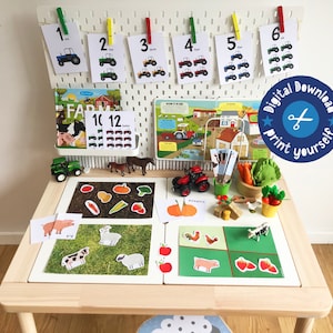 Farm DIGITAL DOWNLOAD, Farmyard, Farm Download, Table Activity, Tractor, Flisat Activity, A4 Printable, Educational Download, Preschool