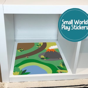 Dinoland Kallax Play Sticker (Sticker only), Small World Play, Ikea Kallax, Stickers, Decals, Furniture sticker, Dinosaurs,Storage, Playroom