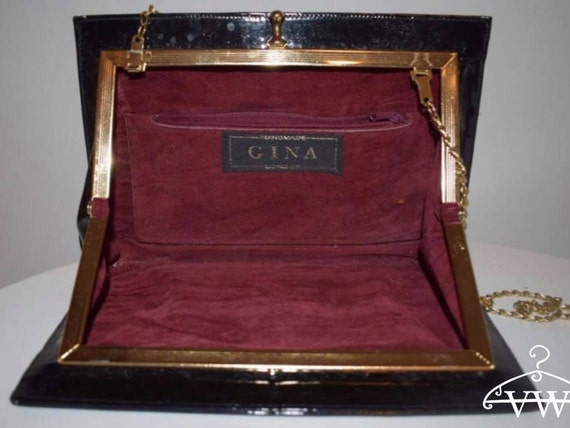 Elegant 80’s GINA black evening / clutch bag with