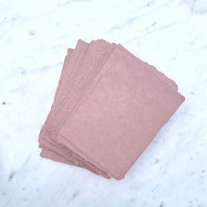 Dusty Pink Handmade Paper | Deckle Edge Paper | Wedding Invites | Abaca & Cotton Handmade Paper | Made in USA | A7 5x7 Invitations Envelopes