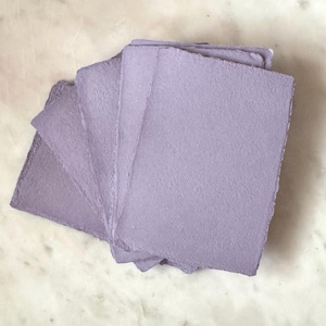 Lavender Handmade Paper | Deckle Edge Paper | Wedding Invites | Abaca & Cotton Handmade Paper | Made in USA | A7 5x7 Invitations | Envelopes
