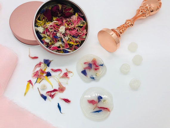Dried Flower Petals in Rose Gold Tin Screw Top Lid, Flower Sprinkles, biodegradable confetti, bath bombs, soap supplies, potpourri, candles