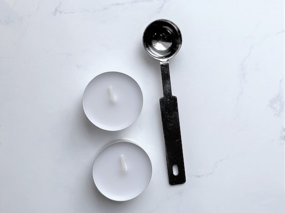 Wax Sealing Spoon | Tea Light Candles | Wax Stamp Spoon & Tea Light Candle Set