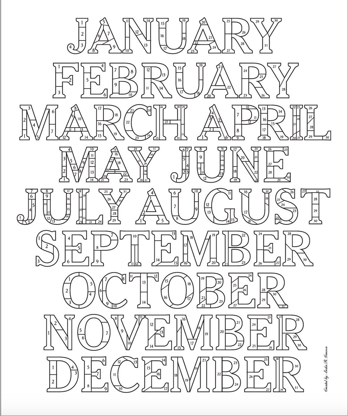 Workout Color Calendar