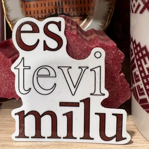 Es Tevi Mīlu Lettischer Aufkleber: Lettland, ich liebe dich lettisch, Aufkleber, ich liebe dich Aufkleber, lettisches Geschenk Bild 3