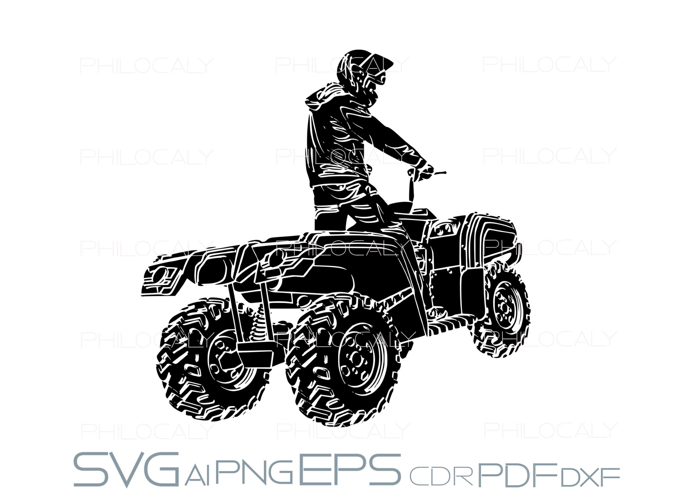 4 wheeler motorcycle svg Four Wheeler 4 wheeler decal ATV Etsy